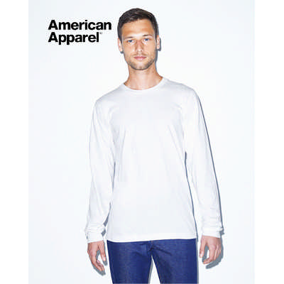 American Apparel Unisex Fine Jersey Long Sleeve Tee White (2007W_WHITE_GILD)
